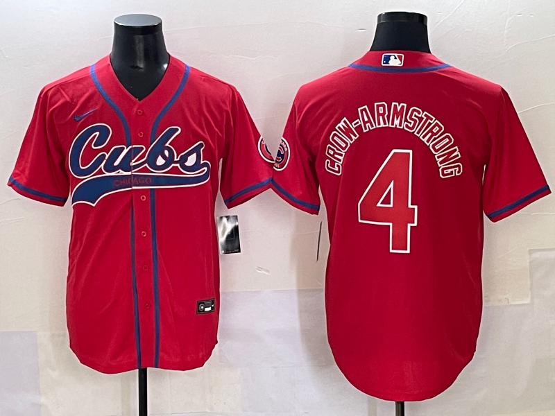 Men's Chicago Cubs Pete Crow-Armstrong #4 Red Jersey
